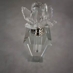 Godinger Clear Crystal Rose Perfume bottle